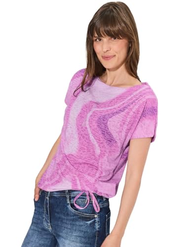 CECIL Damen B321527 T-Shirt mit Batik Print, Bloomy pink, Small von Cecil