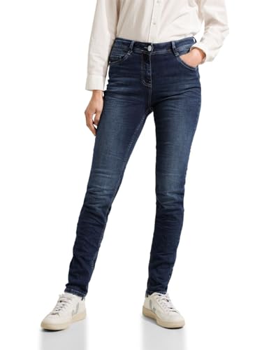 CECIL Damen B377022 Jeanshose Slim und High, mid Blue Used wash, 30W / 30L von Cecil