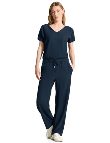 CECIL Damen B377890 Jumpsuit mit Struktur, Dark Petrol Blue, XS / 28L von Cecil