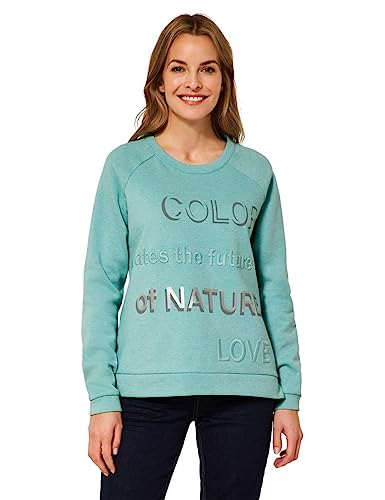 CECIL Damen B302001 Sweatshirt, Pastel Turquoise Melange, M von Cecil