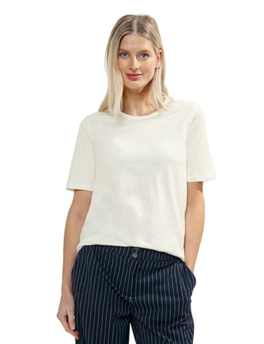 Cecil Damen Basic T-Shirt in Unifarbe vanilla white M von Cecil