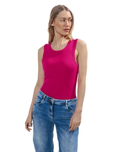 Cecil Damen Geripptes Top in Unifarbe pink sorbet XXL von Cecil