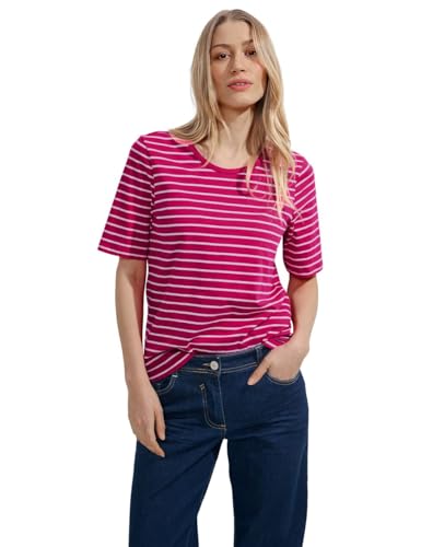 Cecil Damen Gestreiftes T-Shirt pink sorbet L von Cecil