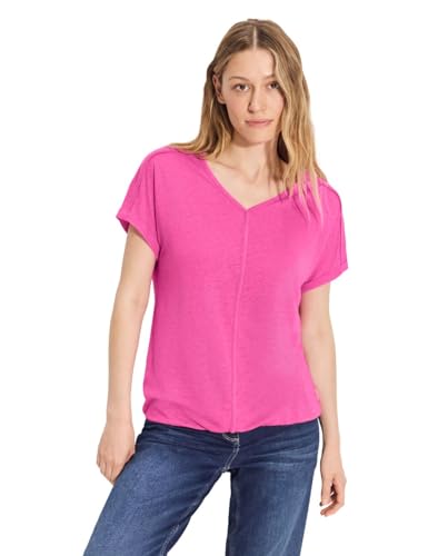 Cecil Damen Leinen T-Shirt bloomy pink, L von Cecil