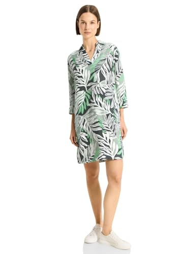 Cecil Damen Leinenkleid mit Print soft salvia green, L von Cecil