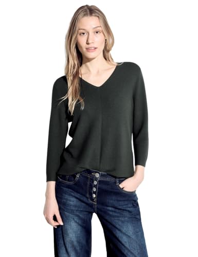 Cecil Damen Pullover mit V-Ausschnit Strong Khaki L von Cecil