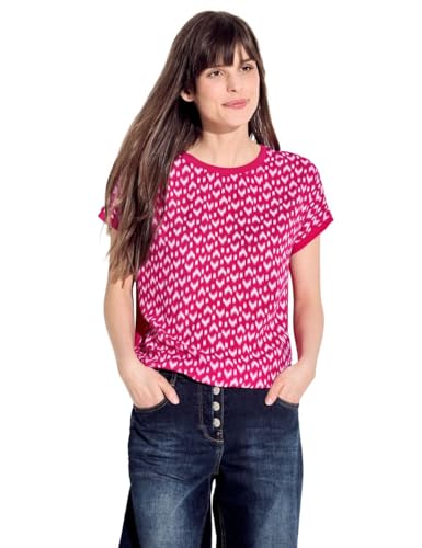 Cecil Damen T-Shirt im Materialmix pink sorbet L von Cecil