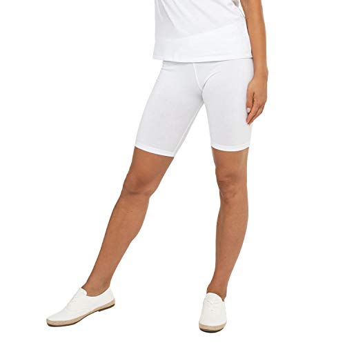 Celodoro Damen Kurzleggings (1 Stück) Stretch-Jersey Radlerhose aus Baumwolle - Weiß S von Celodoro