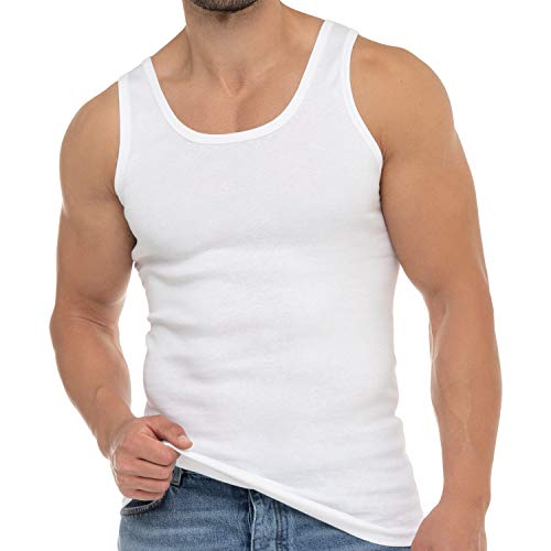 Celodoro Herren Business Tank Top (1 Stück) Achselhemd aus Baumwolle - Weiß XXL von Celodoro