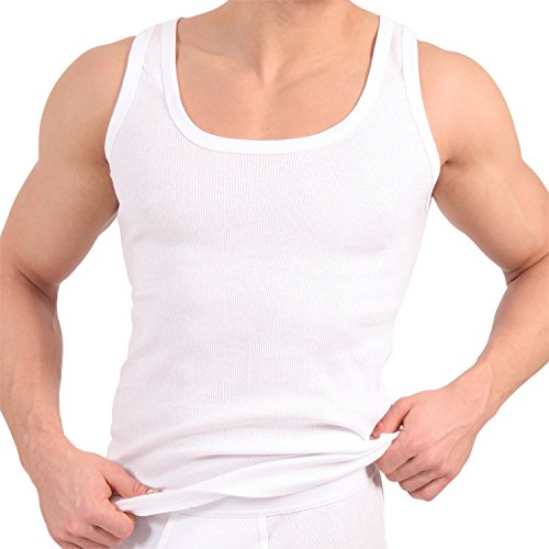 Celodoro Herren Unterhemd (5er Pack) Doppelripp Tanktop aus Baumwolle 5/M von Celodoro