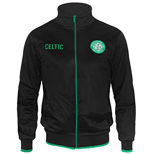 Celtic FC - Herren Trainingsjacke im Retro-Design - Offizielles Merchandise - Geschenk für Fußballfans - Schwarz - XXL von Celtic F.C.