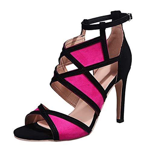 Damen Tanzschuhe Standard Latein Tango Salsa Dance Schuhe Elegante Sandalen Glitzer Blockabsatz Weicher Boden Schlüpfen für Party Hochzeit Celucke von Celucke Sandalette