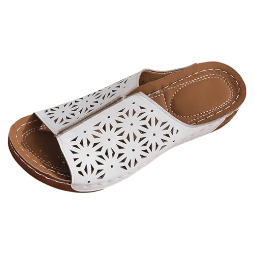 Orthopädische Pantoletten Damen Keilabsatz Hohle Leichte Sandalen Sommer Keilsandaletten Dicker Sohle Hausschuhe Sommerschuhe Bequem Freizeit Slipper Outdoor Strandschuhe von Celucke Sandalette