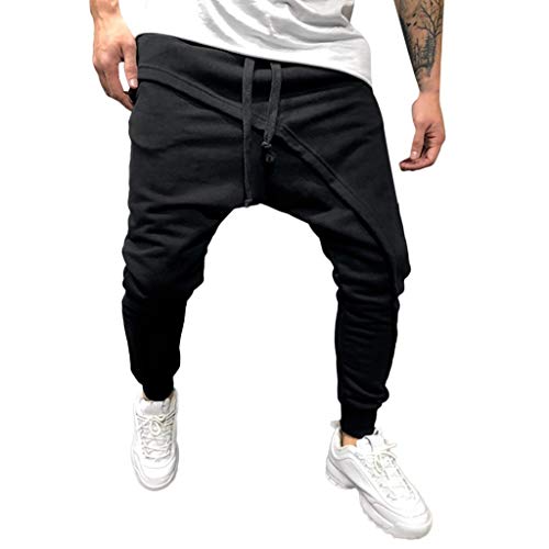 Celucke Chinohose Herren Jogginghose Baggy Haremshose Männer Pluderhose Jogger Hose Freizeithosen Sweatpants Trainingshose von Celucke