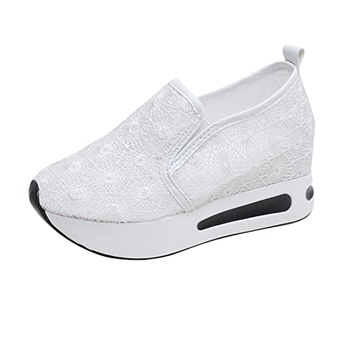 Celucke Damen Rocker Bottom Schuhe Mesh Pailletten Plateau Atmungsaktive Sneakers Jogging Running Laufschuhe Sommer Sportschuhe Dämpfung Keilabsatz Abrollschuhe Größe 39 von Celucke