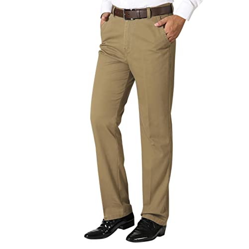 Celucke Leinenhose Baumwollhose Herren Lang Sommer Leinen Slim fit Freizeithose Stoffhose Elegant Strandhose Sommerhose Männer Leicht High Waist Pants(Beige,XXL) von Celucke