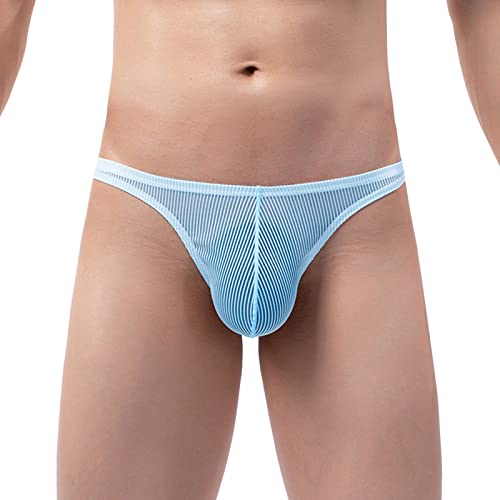 Celucke Männer Unterwäsche Boxershorts Bequem Unterhose G-Strings Eisseide Mini Slip Dessous Erotisch Underpants Retroshorts Boxer (Blue, L) von Celucke