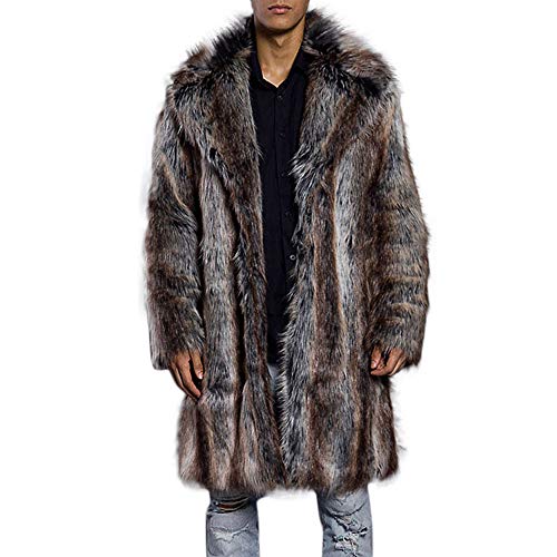 Celucke Mantel Herren Lang Pelzmantel Kunst Felljacke,Männer Winterjacke Parka Kunstpelz Lange Celucke Mantel Herren Lang Pelzmantel Kunst Felljacke,Männer Winterjacke Parka Kunstpelz Lange von Celucke