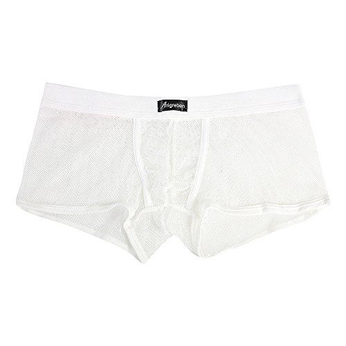 Celucke Mesh Boxershorts Herren Sexy Unterwäsche Männer Fischnetz Durchsichtige Unterhose Panty Transparent Retroshorts Basic Netz Trunks Unterhosen von Celucke