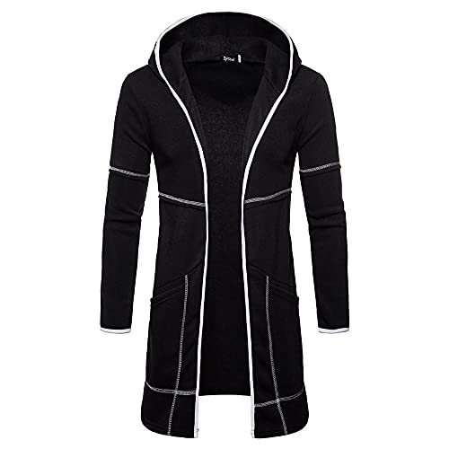 Celucke Strickjacke Herren Mittlere Länge Kapuzenjacke Lang Sweatjacke Langarm Hoodie Pullover Kapuzenpulli Jacken Sweatshirt Kapuzenjacke von Celucke