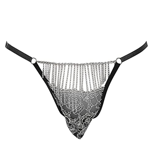 Celucke String Tanga Herren Kette Gay Unterwäsche Slips Thong Männer Low-Rise Tanga Herren-reizwäsche Tangaslip Jockstrap Men Slip Bikini Underwear Unterwäsche Unterhosen T-Back von Celucke