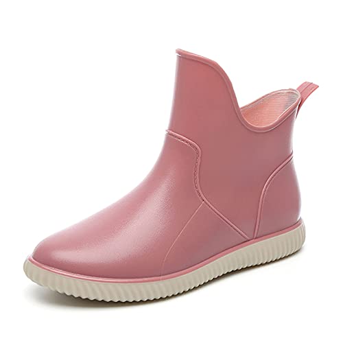 Gummistiefel Damen Chelsea Boots Regenstiefel Kurzschaft Röhre Reitstiefel Wasserdicht Rutschfeste Gummistiefeletten Wasserschuhe Schuhe von Celucke