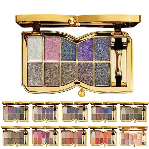 10 Colors Sparkle Shimmer Eyeshadow Palette, Glitter Eyeshadow Palette, Professional Makeup Glitter Eyeshadow Palette (02#) von Cemssitu