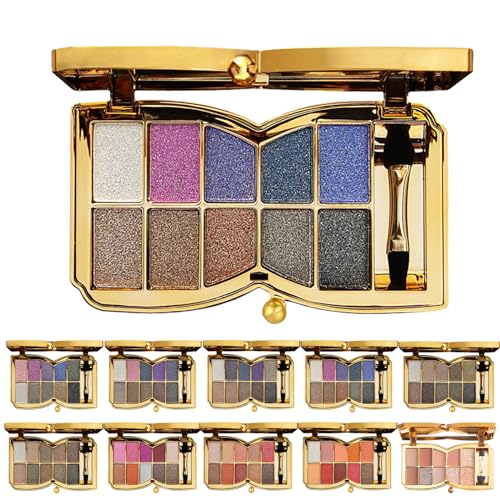 10 Colors Sparkle Shimmer Eyeshadow Palette, Glitter Eyeshadow Palette, Professional Makeup Glitter Eyeshadow Palette (04#) von Cemssitu