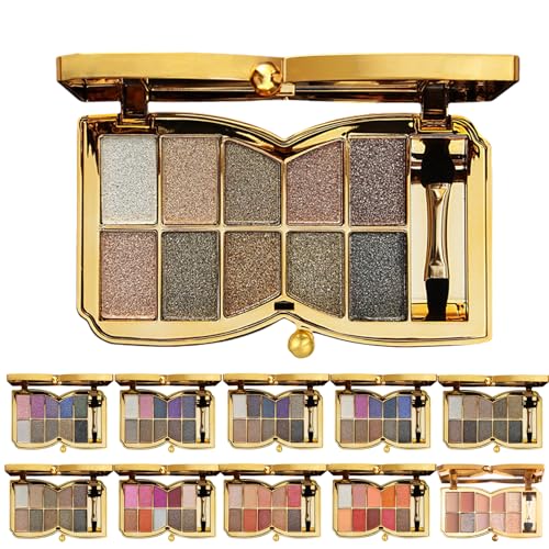 10 Colors Sparkle Shimmer Eyeshadow Palette, Glitter Eyeshadow Palette, Professional Makeup Glitter Eyeshadow Palette (06#) von Cemssitu