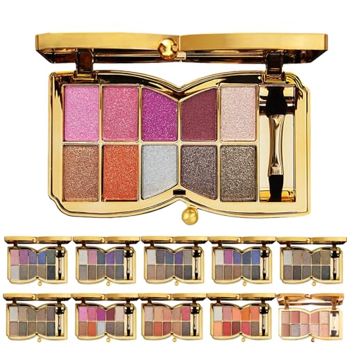 10 Colors Sparkle Shimmer Eyeshadow Palette, Glitter Eyeshadow Palette, Professional Makeup Glitter Eyeshadow Palette (07#) von Cemssitu