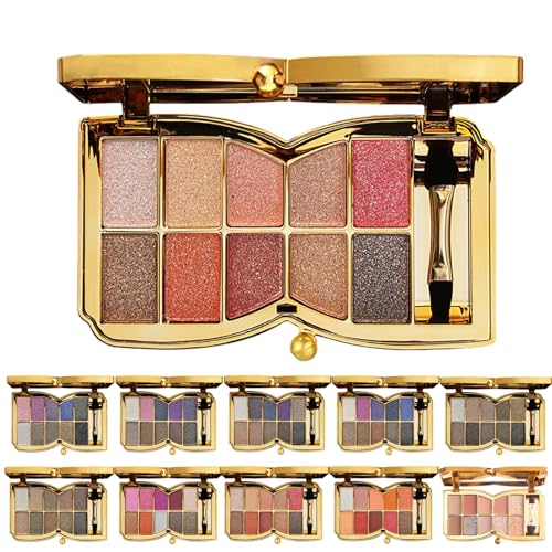 10 Colors Sparkle Shimmer Eyeshadow Palette, Glitter Eyeshadow Palette, Professional Makeup Glitter Eyeshadow Palette (08#) von Cemssitu