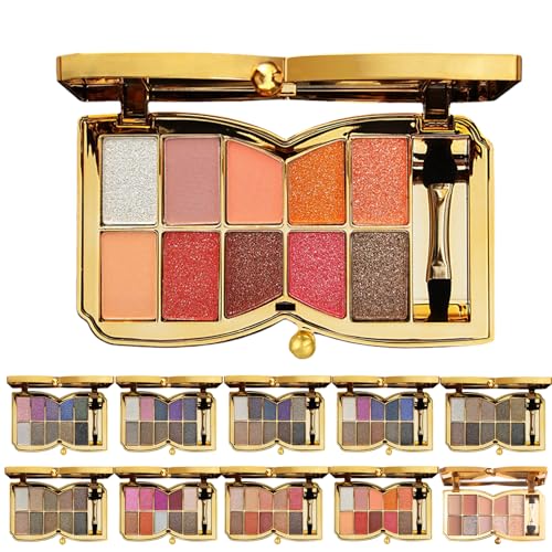 10 Colors Sparkle Shimmer Eyeshadow Palette, Glitter Eyeshadow Palette, Professional Makeup Glitter Eyeshadow Palette (09#) von Cemssitu