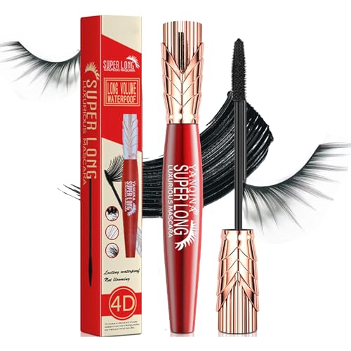 Yanquina Mascara, Yanqina Super Long Mascara, 4D Waterproof and Sweat Proof Mascara, 4D Stereo Lengthening Mascara (1 Pack) von Cemssitu