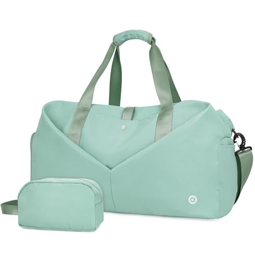 Ceneda Sporttaschen Klassische mit Schuhfach und Nassfach Tragbare Übernachtungs Wochenendtasche Reisetasche Yoga Tasche für Damen und Herren Gym Bag (Minzgrün) von Ceneda