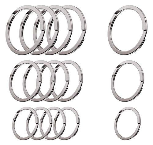 Cerbery - Schlüsselringe Set aus gehärtetem Stahl - 5 x 30 mm, 5 x 25 mm, 5 x 20 mm - Ring Schlüssel Schlüsselanhänger Schlüsselhalter (Silber) von Cerbery