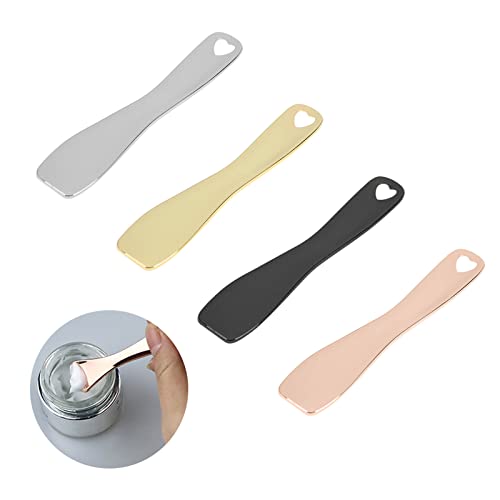 Kosmetische Spachtel Scoops,4 Stück Kleine Metall Spatel Kosmetik,Kosmetik Spatel Metall,Creme Spachtel,Kosmetik Spatel,Spatula Kosmetik,Gesichtsmaske Spatel Löffel,Kosmetik Spachtel,Make- Up Spatel von Cerioll