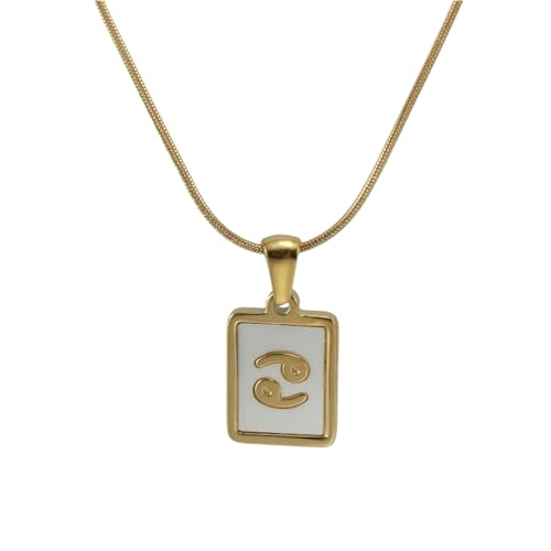 Cernomal Halskette Mit Anhänger Mit 12 Sternbildern – Individueller Weißer Geometrie-Charm, Verstellbare Pulloverkette Für Damen, Herren, Mädchen, Schmuck, Geschenke, Accessoires, Kr von Cernomal