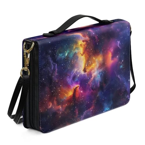 Ceudet Bibeltaschen für Frauen und Mädchen, PU-Leder, Bibel mit Gurt und Griff, Lesezeichen, Kirchentasche, Bunter Sternenhimmel, M Ceudet Bibeltaschen für Frauen und Mädchen, PU-Leder, Bibel mit Gurt und Griff, Lesezeichen, Kirchentasche, Bunter Sternenhimmel, M von Ceudet