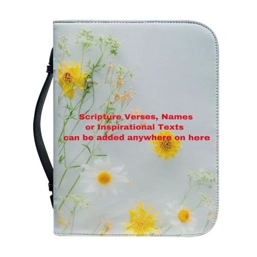 Ceudet Individuelle Bibelhüllen, Bibelhülle, Mädchen, Buch-Tragetasche für Kinder, Schrift, Kirchentasche, Bibel mit Griff, Reißverschlusstasche, personalisierbar A, M, Individuelle gelbe Blumen, M Ceudet Individuelle Bibelhüllen, Bibelhülle, Mädchen, Buch-Tragetasche für Kinder, Schrift, Kirchentasche, Bibel mit Griff, Reißverschlusstasche, personalisierbar A, M, Individuelle gelbe Blumen, M von Ceudet