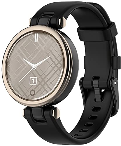 Chainfo Silikon Uhrenarmband kompatibel mit Garmin Lily, Ersatzarmband Sportarmband Uhr Zubehör NO240523 (Black) von Chainfo