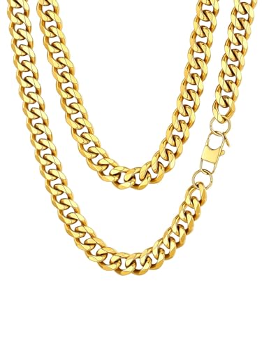 ChainsHouse 76cm Länge 12mm Halskette mit Karabinerverschluss Hip pop Kette Herren hochwertigen Schmuck Kette, Vater/Bruder/Freund von ChainsHouse