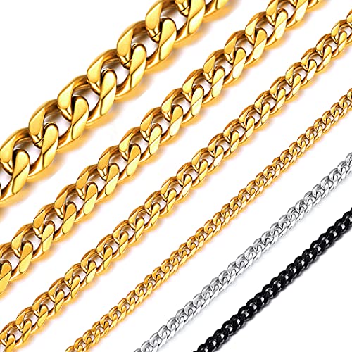 ChainsHouse 76cm Länge 3mm Halskette mit Karabinerverschluss Hip pop Kette Herren hochwertigen Schmuck kette, ideales Geschenke für Vater/Bruder/Freund von ChainsHouse