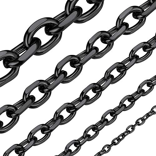 ChainsHouse 316L Edelstahl herrenkette Silber 12MM breit 61cm lang Kabelhalskette Twisted Kreuz Kette für Damen und Mädchen von ChainsHouse