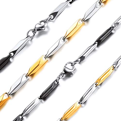 ChainsHouse 3MM Stockkette aus Edelstahl 55cm lang runde Stockkette in Farbe Silber und Gold für Kinder und Jugendlichen von ChainsHouse