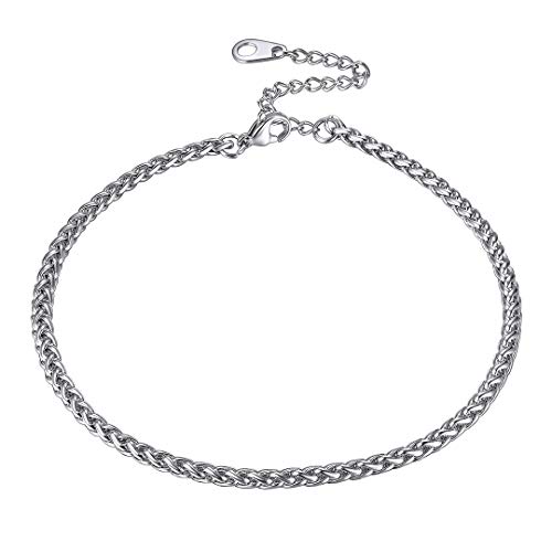 ChainsHouse 3mm edelstahl Weizenkette fußkette damen fußschmuck mit Geschenkebox für damen und Mädchen von ChainsHouse