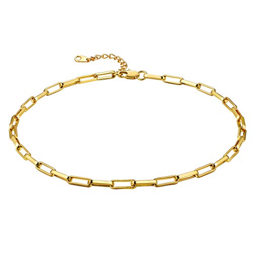 ChainsHouse Damen Choker Kette Gold Choker 35cm Rechteck Kette mit Geschenkebox für Damen und mädchen von ChainsHouse