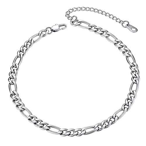 ChainsHouse edelstahl Figarokette Fußkette damen Sommer Fußkettchen Edelstahl 22cm Fußband mit Geschenkebox für damen und mädchen von ChainsHouse