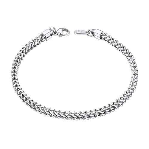 ChainsHouse Edelstahl Herren Armskette Franco Armband 3mm breit 19cm lang Armbänder für Kinder und Jugendlichen von ChainsHouse