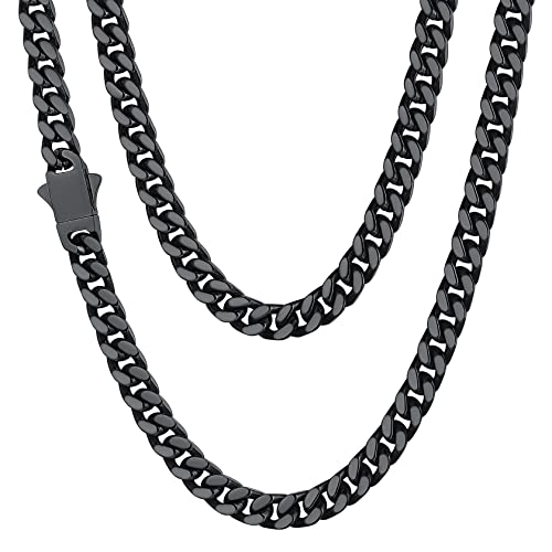 ChainsHouse Halskette Herren Schwarz Edelstahl Kette Panzerkette 51cm Bff Ketten 5mm breit Kette Schmuck Damen von ChainsHouse