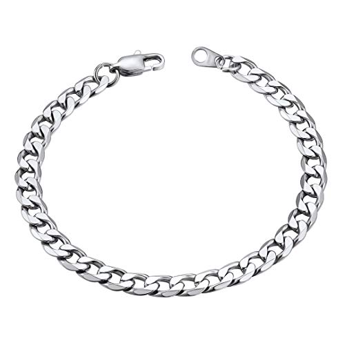 ChainsHouse Silber Herren Armband 6MM breit 21cm lang Armskette mit Geschenkebox und Schmuckstück für Kinder und Jugendlichen von ChainsHouse